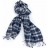 ECHARPE EN COTON BLEU NAVY - Carreaux bleus et blancs