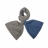 Echarpe en Laine bicolore Grise et Bleue