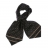 Foulard Ascot à nouer en soie noir à motifs carrés