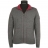Gilet zippé à capuche amovible Gris chiné et fushia