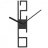Horloge design 6-12 noire
