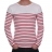 Marinière col bateau Interlock en coton peigné blanc / braise