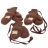 Moufles laine - Chocolat 2-4 ans (avec pouce)