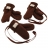 Moufles laine bouillie - Chocolat 2-4 ans (avec pouce)