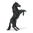 Mustang noir se cabrant