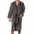 Peignoir Eponge Eminence en coton rayures tons gris