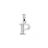 Pendentif argent rhodié initiale P pierres blanches