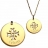 Pendentif croix mimosa plaqué or