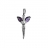 Pendentif elfe argent rhodié ailes pierres violettes