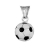 Pendentif petit ballon foot noir et blanc argent