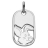 Pendentif plaque gi enfant tête de lapin argent rhodié