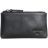 Petit porte-monnaie en cuir zippé noir