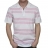 Polo manches courtes blanc à rayures roses claires