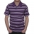 Polo manches courtes mauve à rayures blanches noires et parmes