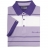 Polo manches courtes rayé Mauve sur fond blanc