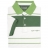 Polo manches courtes rayé vert sur fond blanc