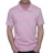 Polo manches courtes rose pâle à rayures grises