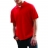 Polo slim fit manches courtes en coton Rouge