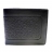 PORTE CARTES & BILLETS EN CUIR NOIR SIGLE - 2 Volets