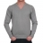 Pull Col V en Coton Gris