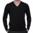 Pull Col V en Coton Noir