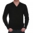 Pull Col V en Coton Noir