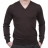 Pull Col V en Laine Mérinos Chocolat