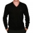 Pull Col V Noir en laine