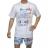 Pyjama Arthur : Caleçon et tee-shirt Seas Bleu