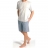 Pyjama court col rond gris