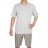 Pyjama court col rond, gris perle