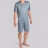 Pyjama court col V Bleu 100% fil d'écosse
