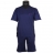 Pyjama court col V Bleu liseré violet 100 % coton