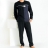 Pyjama long Athena Casual col Rond noir-anthracite