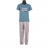 Pyjama long Cavin Klein Turquoise, motif Tag