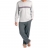 Pyjama long col rond beige