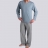 Pyjama long col rond Bleu
