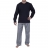 Pyjama long col rond Marine