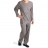 Pyjama long col rond taupe