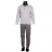 Pyjama long col tunisien Gris à pastilles blanches 100 % coton