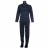 Pyjama long col V à rayures bleues 100 % coton