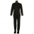 Pyjama long col V Noir liseré violet 100 % coton
