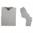 Pyjama long col V uni gris perle