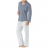 Pyjama long Denim veste et pantalon Athena Bleu