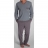 Pyjama long en coton Interlock col V
