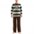 Pyjama long en Jersey rayé choco/ciel