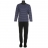 Pyjama long Interlock rayé bleu