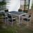 Table de jardin + 6 chaises textilène Calabria Couleur Noir Matière Textilène