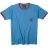Tee-shirt bleu Azur et rouge en coton, col rond
