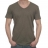 Tee-shirt col V à manches courtes Milano taupe